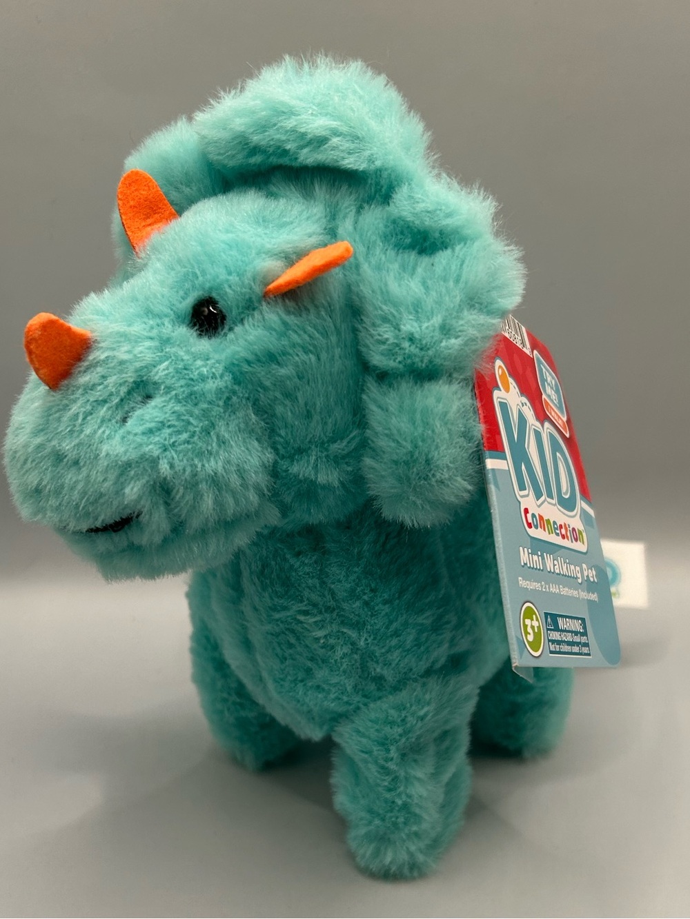 6" Kid Connection Miniature Electronic Walking Pet Plush Triceratops Dinosaur